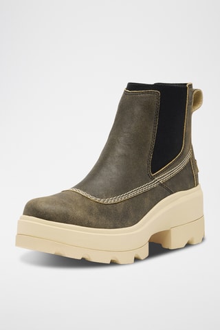 Botins Chelsea em couro Joan FRWD™ - Castanho e preto