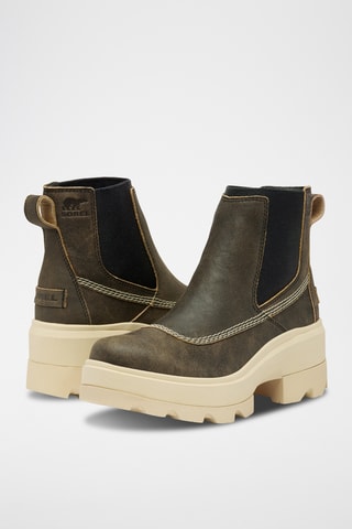 Botins Chelsea em couro Joan FRWD™ - Castanho e preto