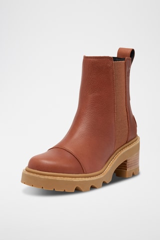Botins Chelsea em couro Joan Now™ - Castanho