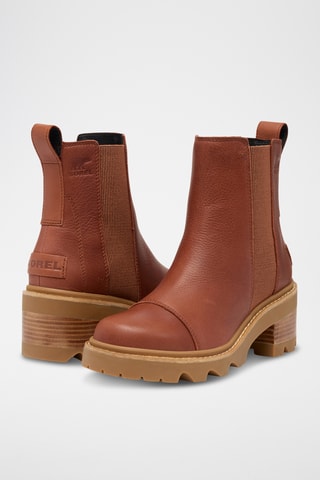 Botins Chelsea em couro Joan Now™ - Castanho
