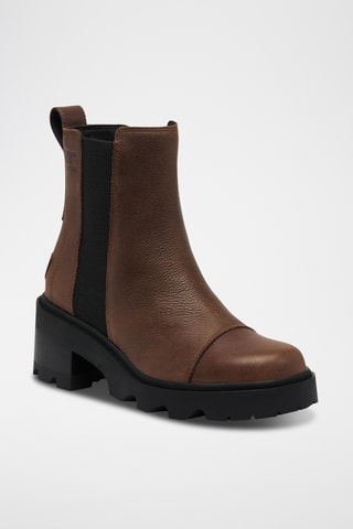 Botins Chelsea em couro Joan Now™ - Castanho