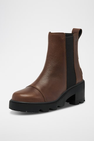 Botins Chelsea em couro Joan Now™ - Castanho