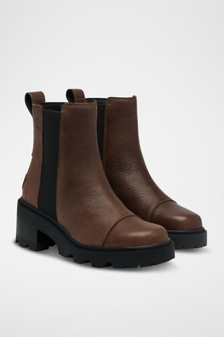 Botins Chelsea em couro Joan Now™ - Castanho