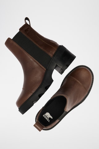 Botins Chelsea em couro Joan Now™ - Castanho