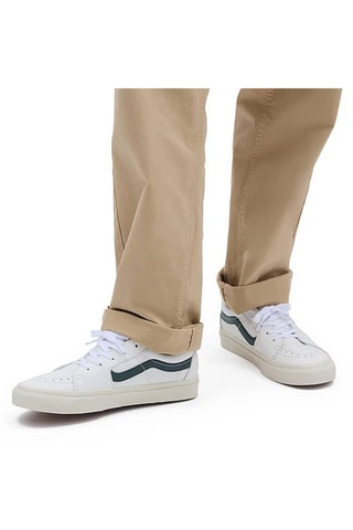 Leren Sneakers Sk8-Low - Donkergroen en Wit