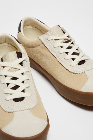 Leren Sneakers Sport Low - Zandkleurig