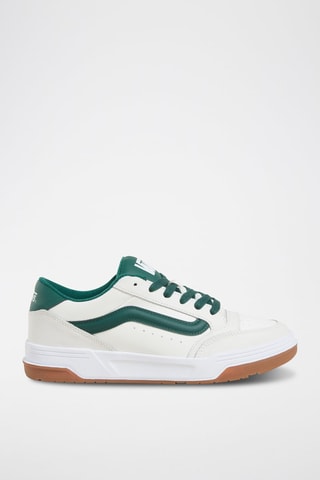 Leren Sneakers Hylane - Wit en Smaragdgroen