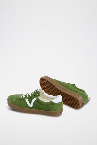 Nubuck Sneakers Sport Low - Donkergroen