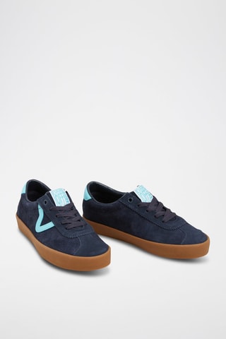 Leren Sneakers Sport Low - Marineblauw