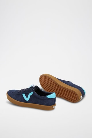 Leren Sneakers Sport Low - Marineblauw