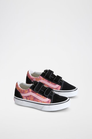 Leren Sneakers Old Skool V - Roze en Zwart