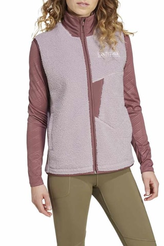 Mouwloos Fleece Wandeljasje Terrex Xploric - Beige