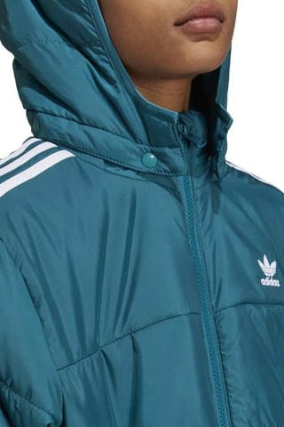 Gewatteerde Jas met Capuchon Adicolor - Pauwblauw