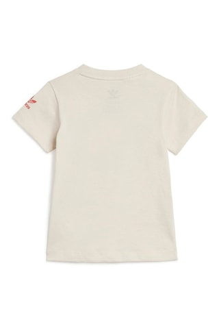 T-shirt en Short Floral- Beige en Rood