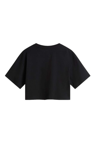 Cropped T-shirt Grinning Face - Zwart