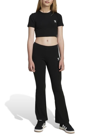 T-shirt Cropped Rib crop tee - Zwart