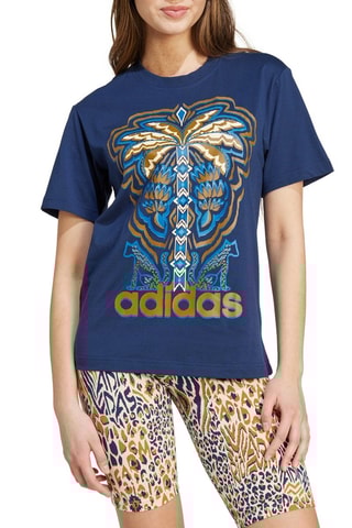 Grafisch T-shirt Adidas x FARM Rio - Indigoblauw