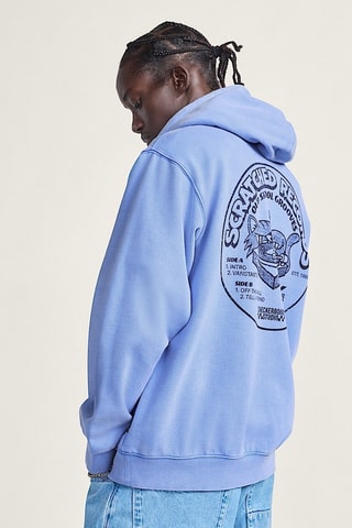 Fleece Sweater Scratched Records - Hemelsblauw