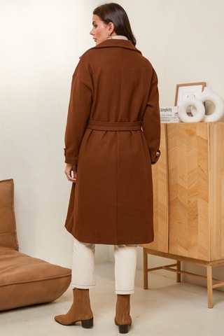 Sobretudo comprido - Castanho