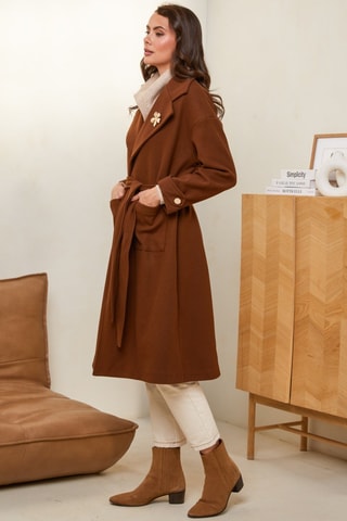 Sobretudo comprido - Castanho