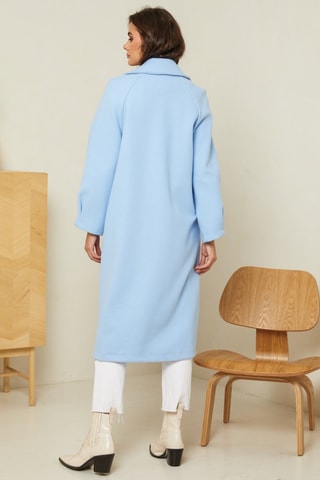 Sobretudo comprido - Azul-celeste