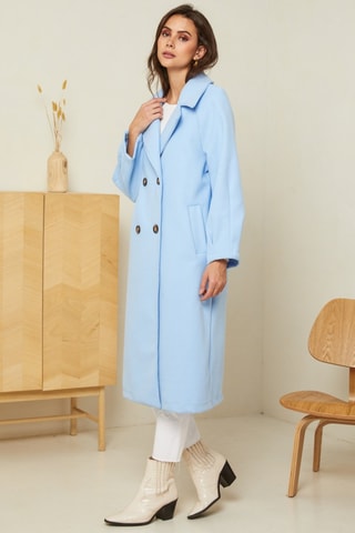 Sobretudo comprido - Azul-celeste