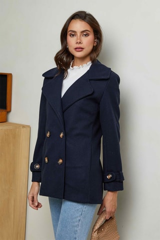 Casaco de pele Azul-marinho