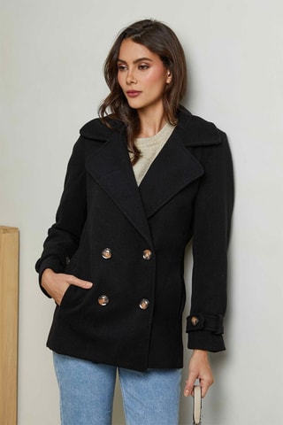 Casaco de pele Preto