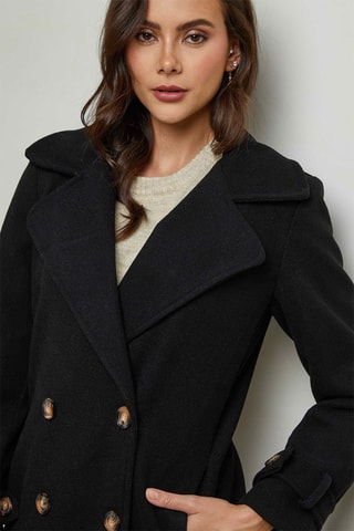 Casaco de pele Preto