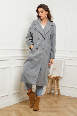 Sobretudo Cinzento mesclado