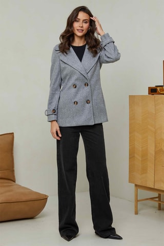 Casaco de pele Cinzento-claro mesclado