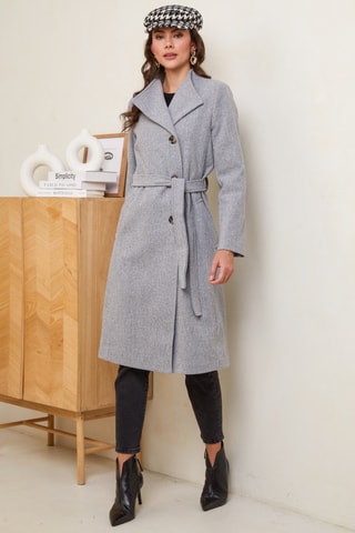 Sobretudo comprido - Cinzento mesclado