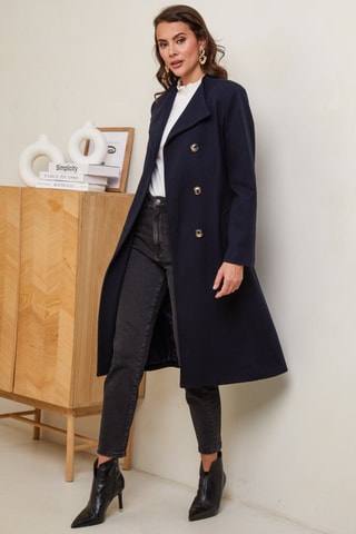 Sobretudo comprido - Azul-marinho