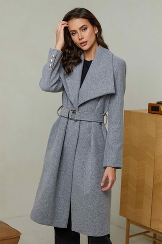 Sobretudo Cinzento-claro mesclado