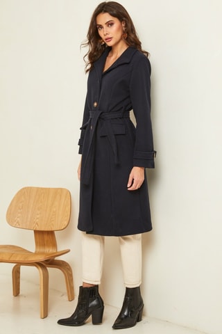 Sobretudo comprido - Azul-marinho