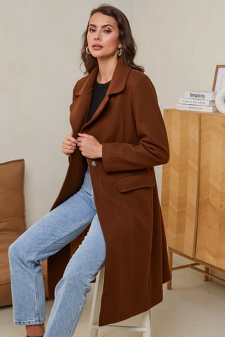 Sobretudo comprido - Castanho