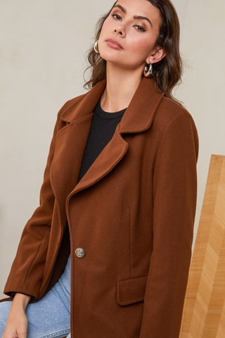 Sobretudo comprido - Castanho