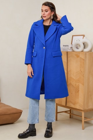 Sobretudo comprido - Azul-real