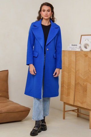 Sobretudo comprido - Azul-real