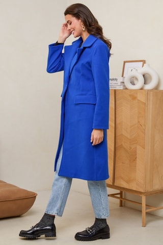 Sobretudo comprido - Azul-real