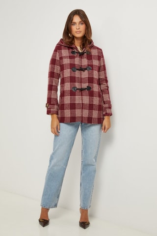 Sobretudo com capuz - Bordô