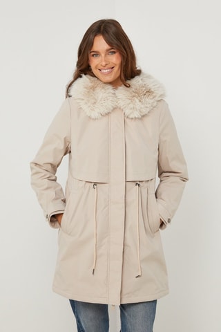 Parca com capuz - Bege