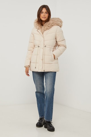 Blusão com capuz - Creme