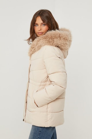 Blusão com capuz - Creme