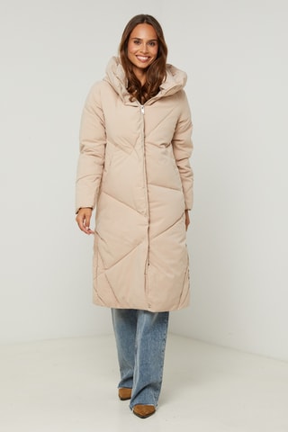 Blusão direito com capuz - Camel