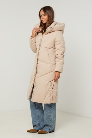 Blusão direito com capuz - Camel