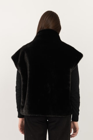 Casaco direito sem mangas - Preto