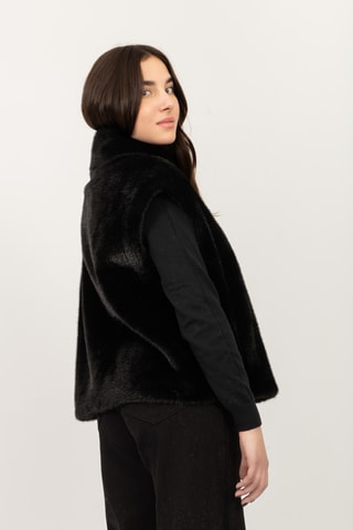 Casaco direito sem mangas - Preto