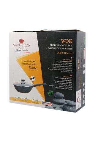 Wok L'amovible revêtement Greblon® C3 manche amovible - 28 cm