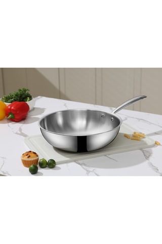 Wok en acier inoxydable - 28 cm